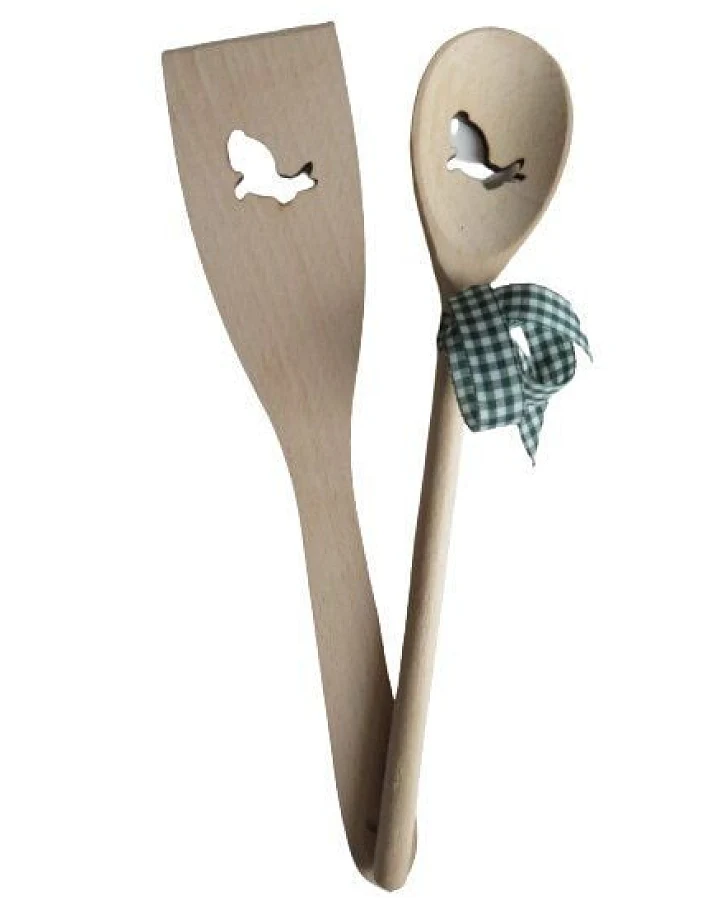 ReineNatur Kochlöffel und Pfannenwender-Set - Hase – massive Buche – 30 cm lang