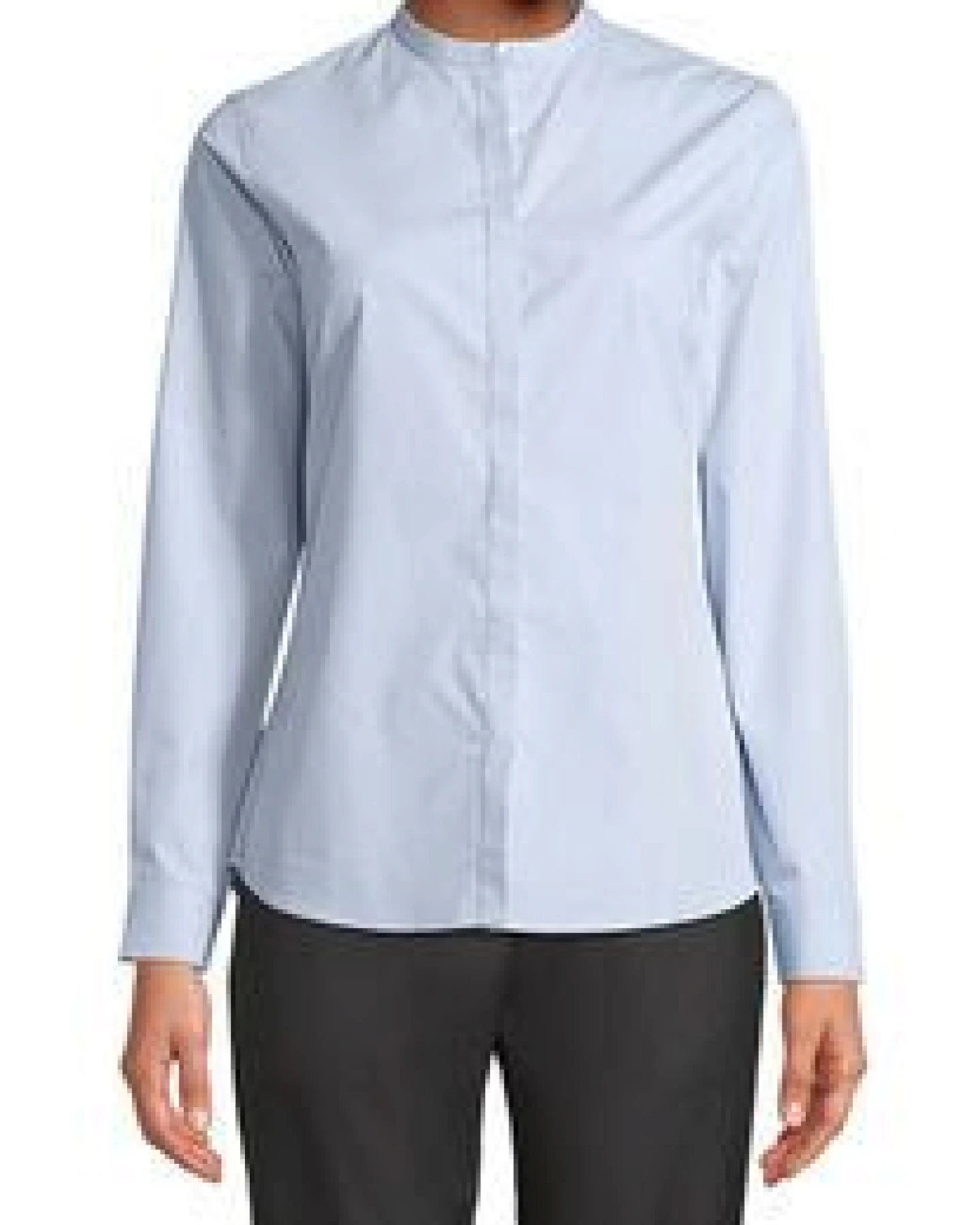 NEOBLU Damen Bluse Langarm Business verdeckte Knopfleiste Mandarinkragen – Ansicht 3