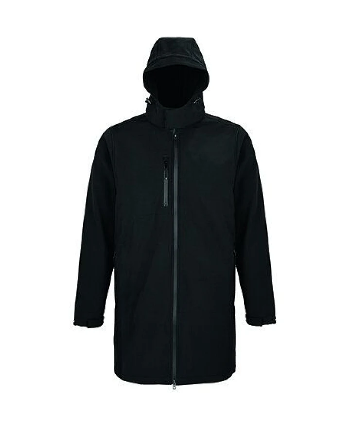 NEOBLU Unisex Softshellmantel lange Jacke Wasserdicht mit abnehmbare Kapuze Fleecefutter innen