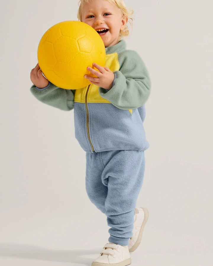 hessnatur Baby Wollfrottee Hose aus Bio-Merinowolle - blau - Größe 50/56