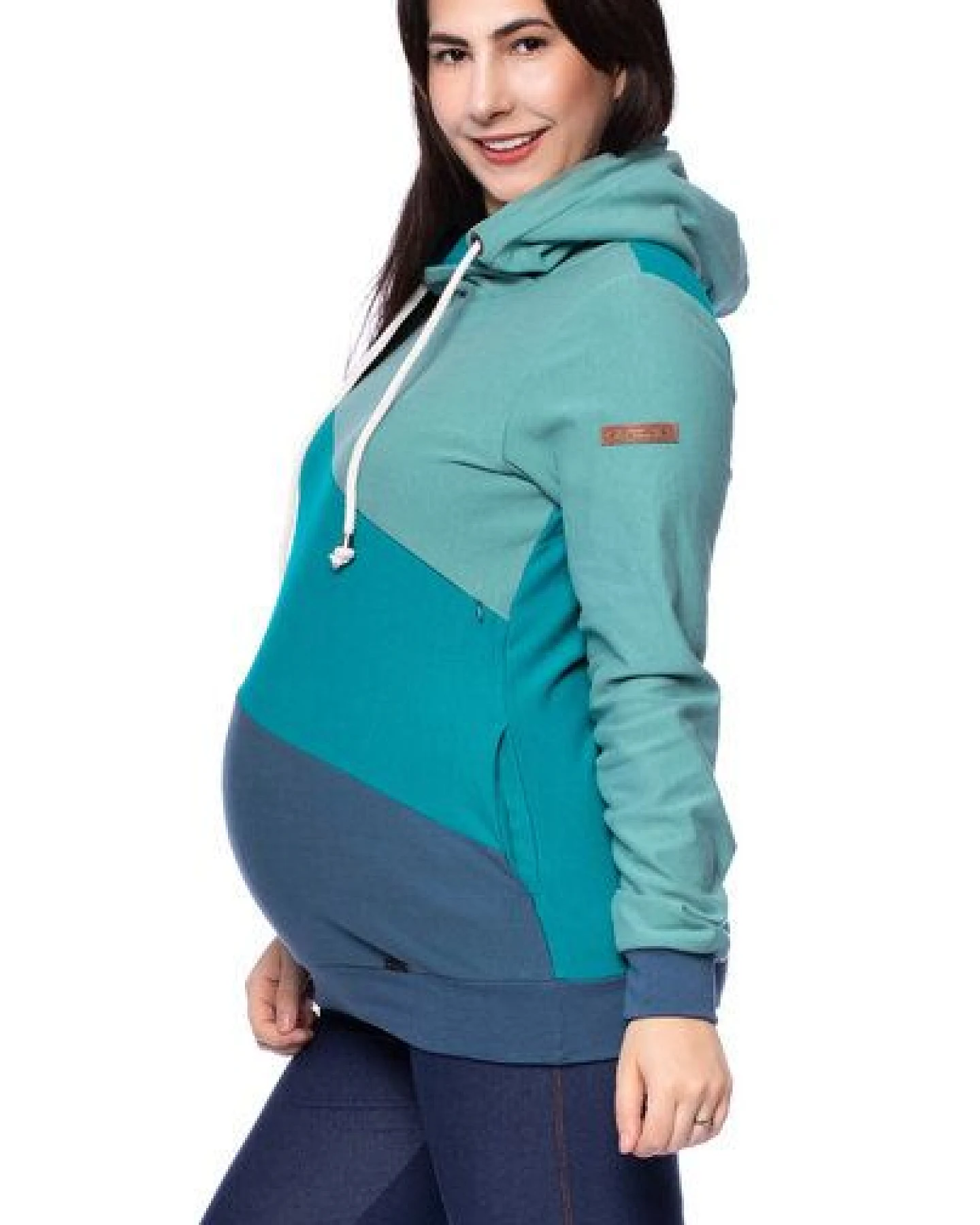 Milchshake LILAN warmer Umstands- und Stillpullover Hoodie aus softer Bio Baumwolle – Ansicht 3