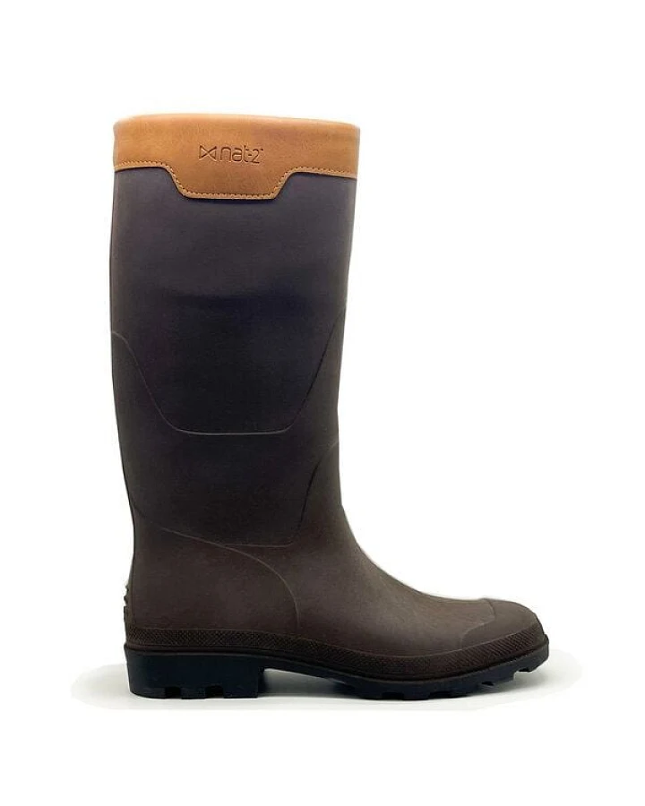 Veganer Gummistiefel "nat-2 Prime Bully coffee brown" aus Kaffeesatz und Kork