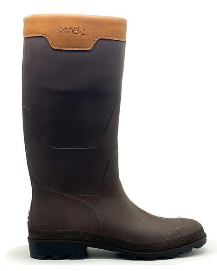 Veganer Gummistiefel "nat-2 Prime Bully coffee brown" aus Kaffeesatz und Kork