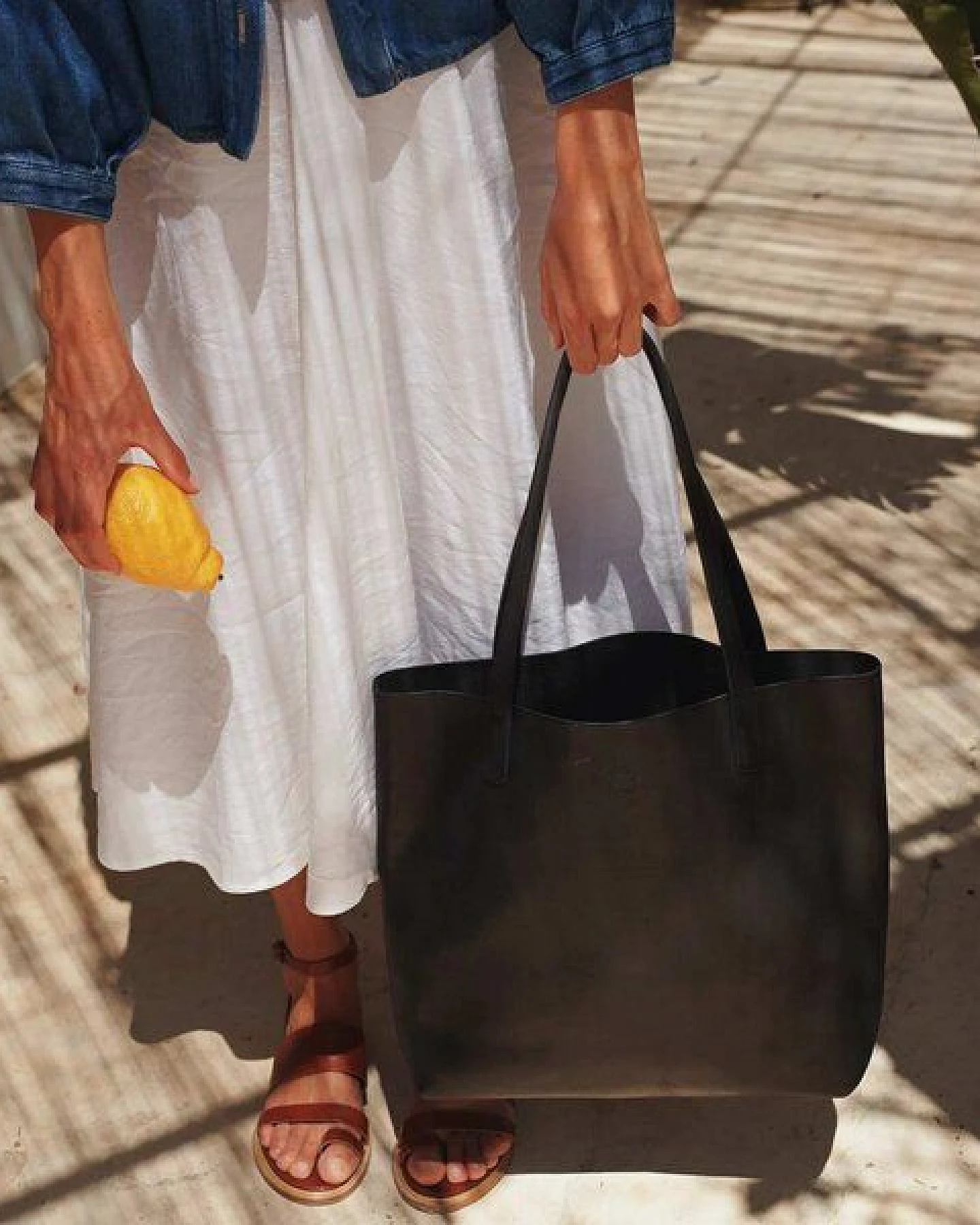 Marin et Marine Leder Shopper Éternelle – Ansicht 3