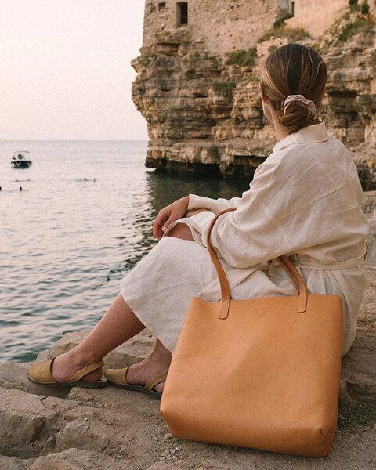 Marin et Marine Leder Shopper Éternelle – Ansicht 3