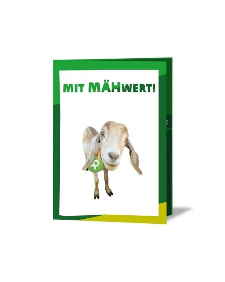 OxfamUnverpackt Spenden-Geschenk "Ziege" (Grußkarte mit Magnet)