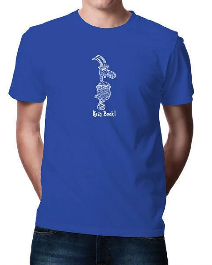 Picopoc Kein Bock ! T-Shirt in Blau & Weiß für Männer aus Bio-Baumwolle