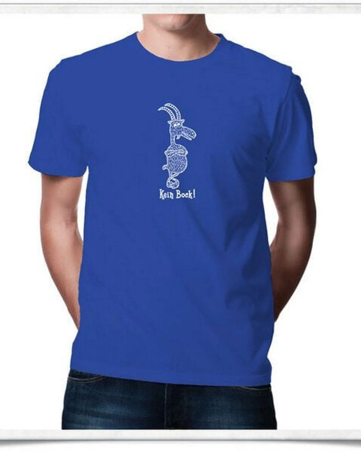Picopoc Kein Bock ! T-Shirt in Blau & Weiß für Männer aus Bio-Baumwolle – Ansicht 4