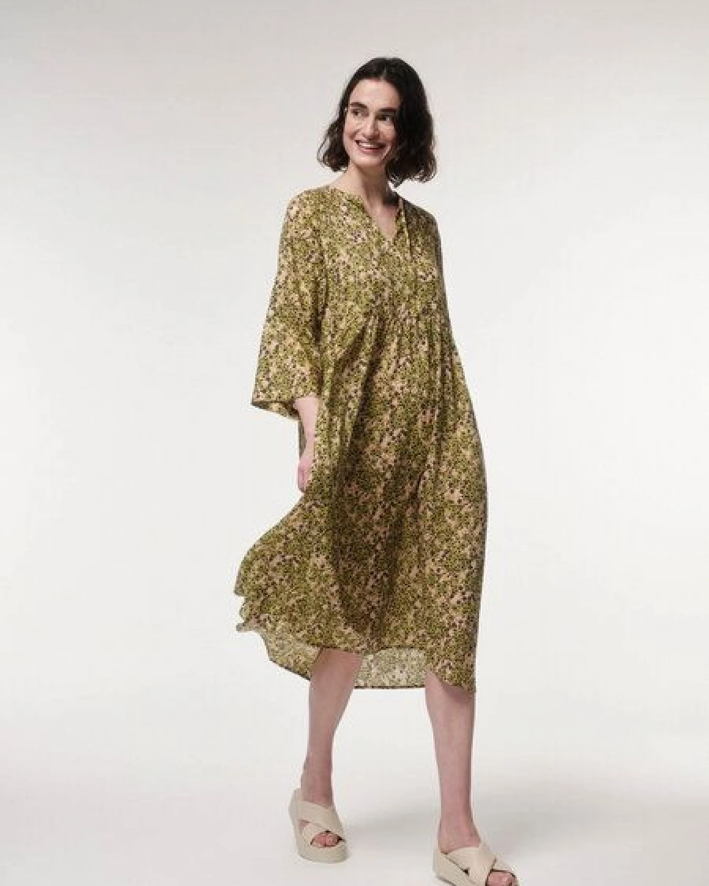 LANIUS Midikleid Print Flower Field aus TENCEL – Ansicht 2