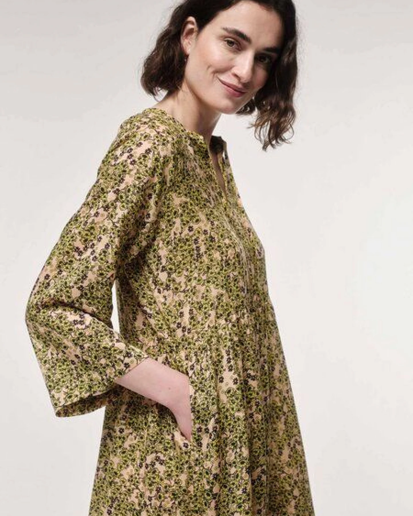 LANIUS Midikleid Print Flower Field aus TENCEL – Ansicht 4