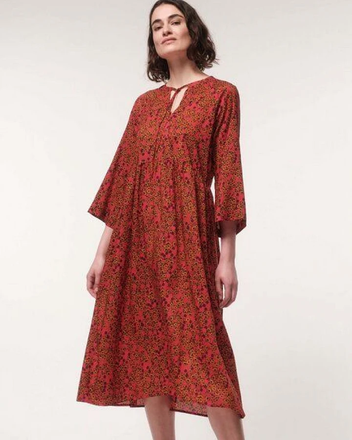LANIUS Midikleid Print Flower Field aus TENCEL