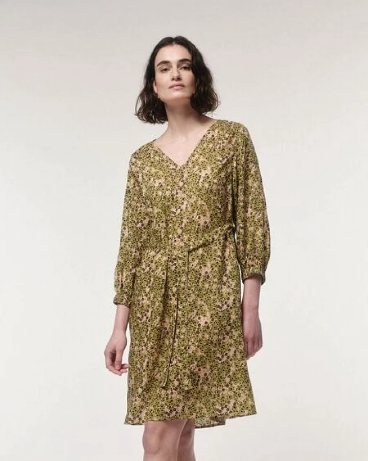 LANIUS Kleid Print Flower Field aus TENCEL