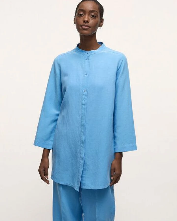LANIUS Tunikabluse aus TENCEL mit Leinen