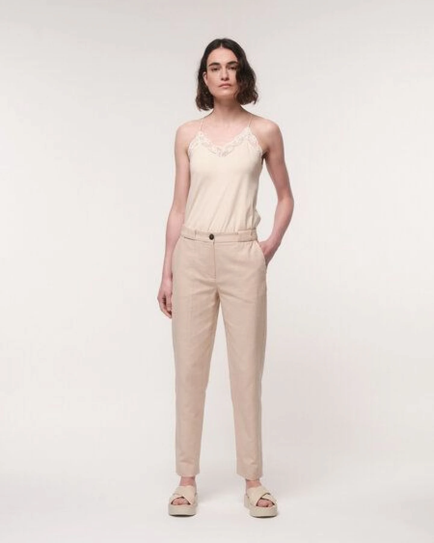 LANIUS Bleistifthose aus Bio-Baumwolle, Leinen und TENCEL – Ansicht 2