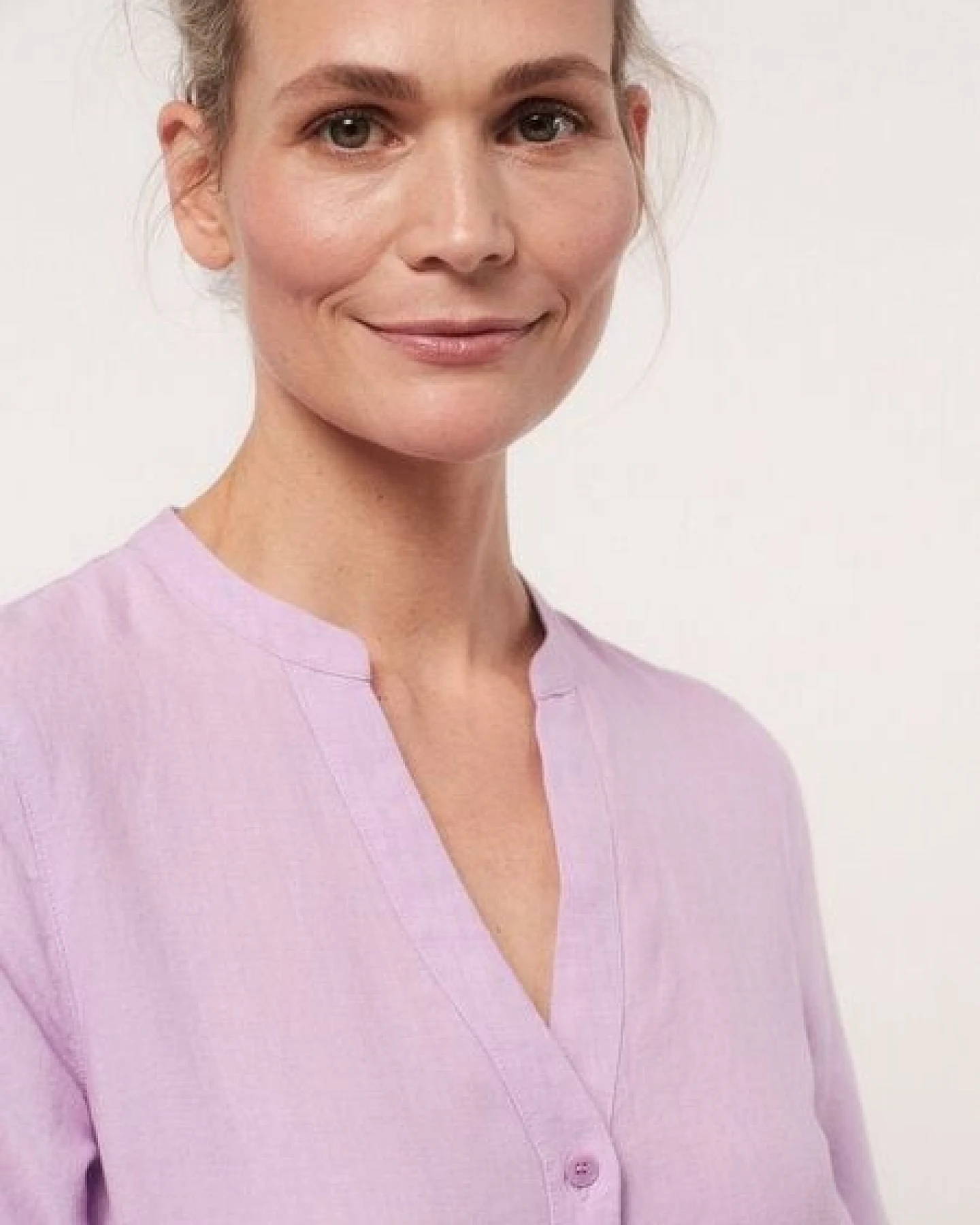 LANIUS Midi-Kurzarmkleid aus Bio-Leinen – Ansicht 4