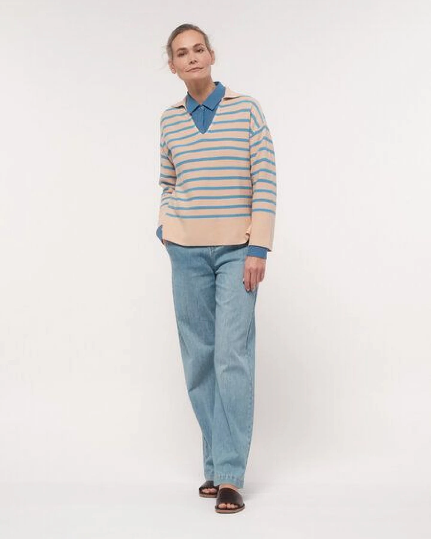 LANIUS Polokragen Pullover aus Bio-Baumwolle – Ansicht 2