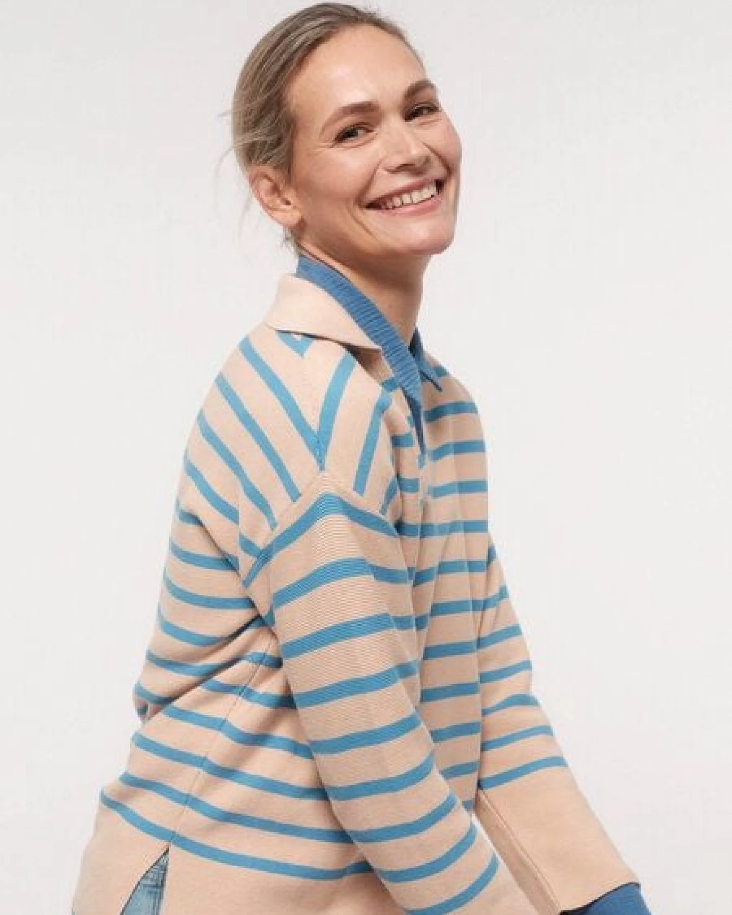 LANIUS Polokragen Pullover aus Bio-Baumwolle – Ansicht 3