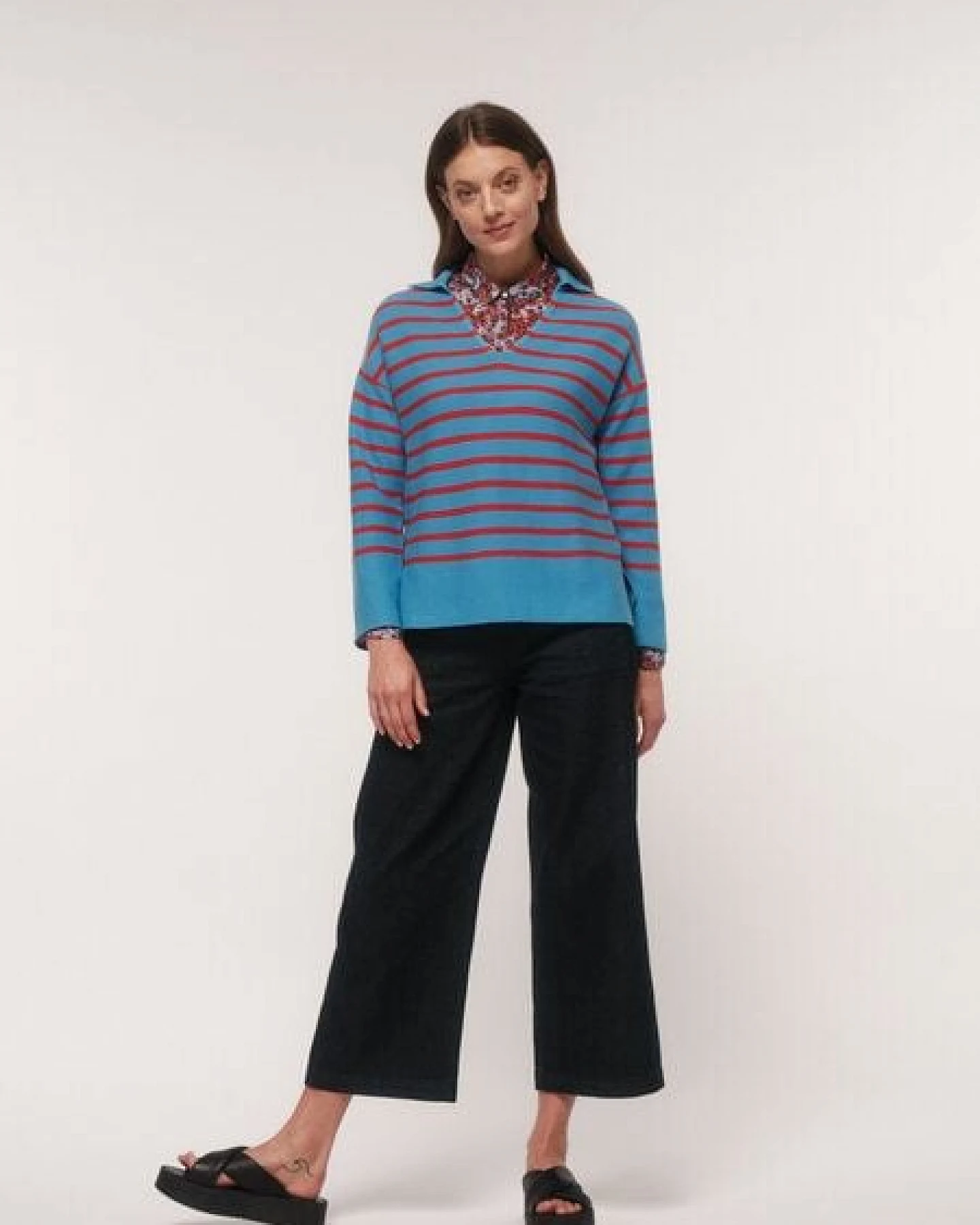 LANIUS Polokragen Pullover aus Bio-Baumwolle – Ansicht 2