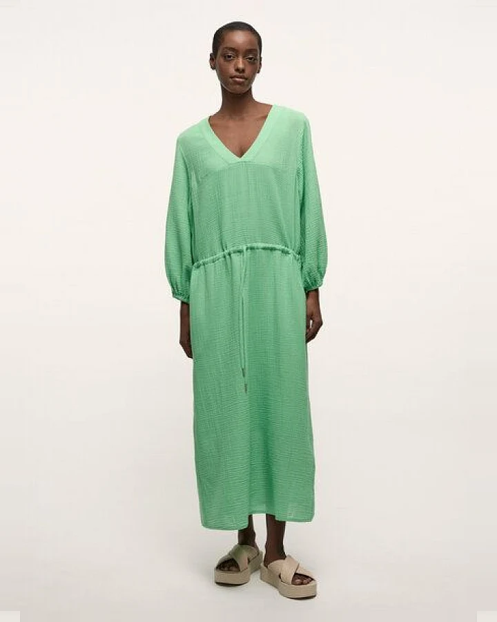 LANIUS Maxikleid mit Struktur aus Bio-Baumwolle