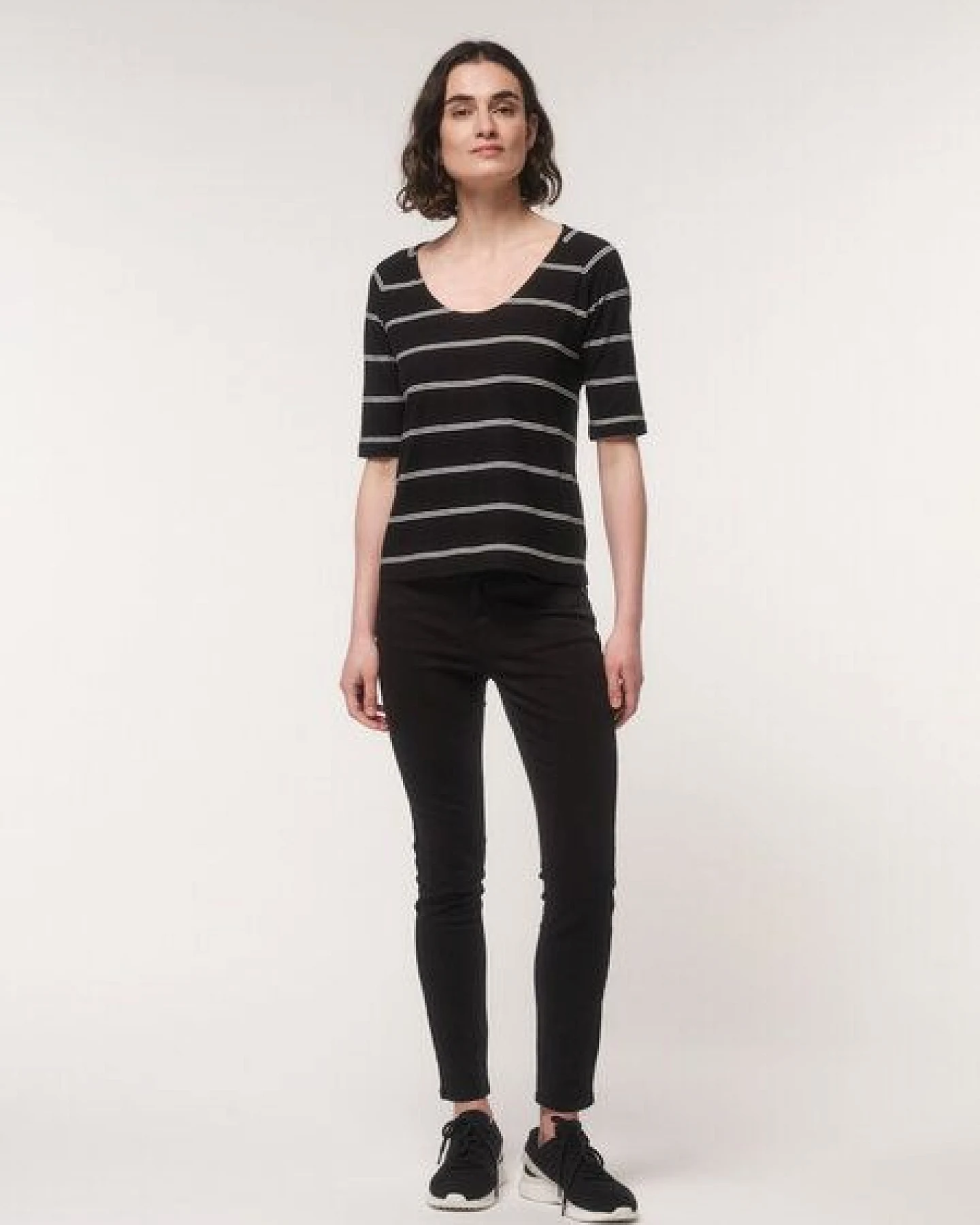 LANIUS Streifen Raglanshirt aus Bio-Baumwolle mit Hanf – Ansicht 2