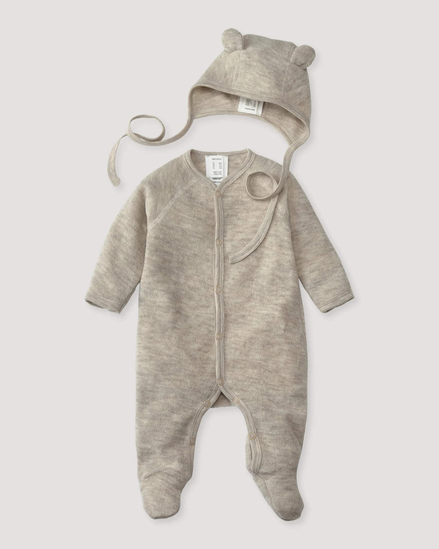 hessnatur Baby Erstlingsausstattung Wollfrottee aus Bio-Merinowolle - beige - Größe 50/56 – Ansicht 2