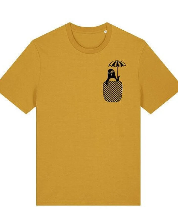päfjes Pinguin Paul in Brusttasche mit Schirm - Fair Wear Männer Bio T-Shirt