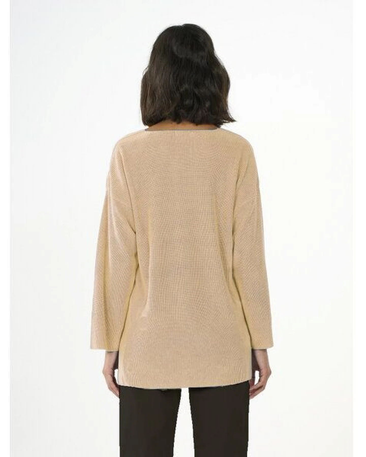 KnowledgeCotton Apparel Strickpullover mit V-Ausschnitt aus EcoVero – Ansicht 2