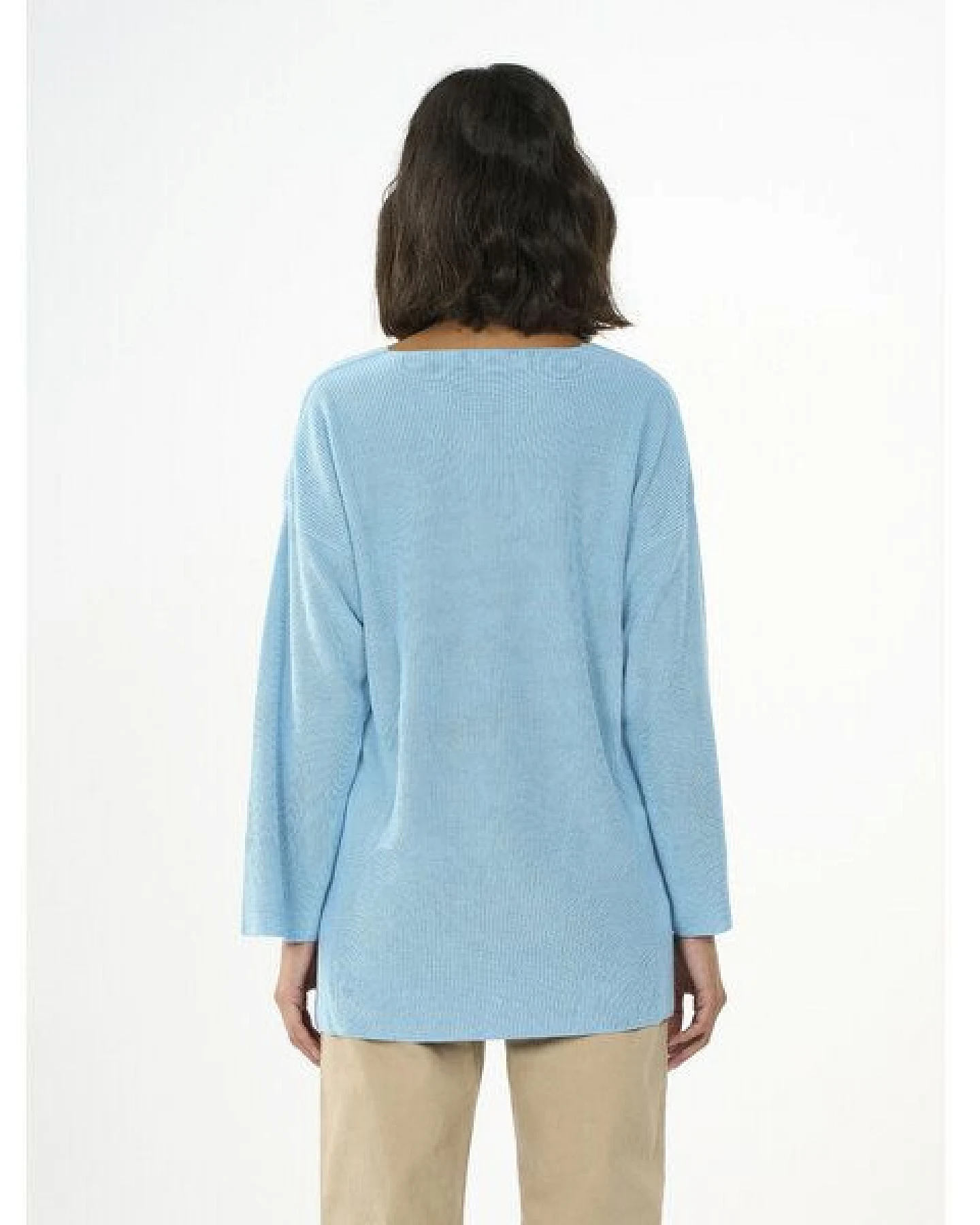 KnowledgeCotton Apparel Strickpullover mit V-Ausschnitt aus EcoVero – Ansicht 2