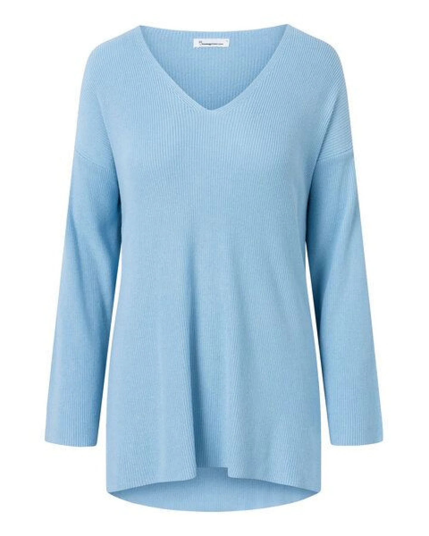 KnowledgeCotton Apparel Strickpullover mit V-Ausschnitt aus EcoVero – Ansicht 4