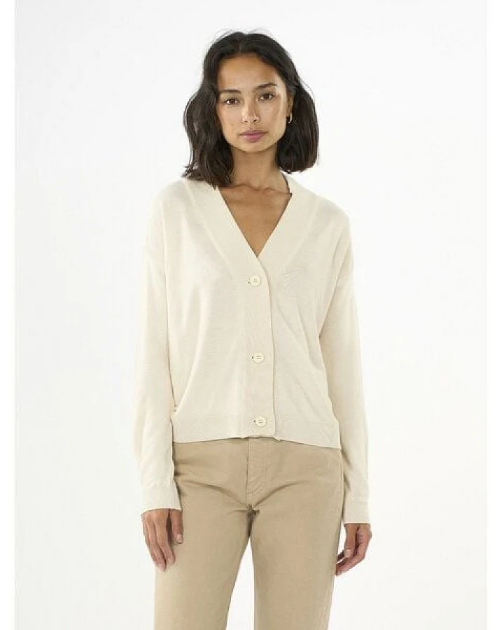KnowledgeCotton Apparel Strickcardigan mit V-Ausschnitt aus EcoVero