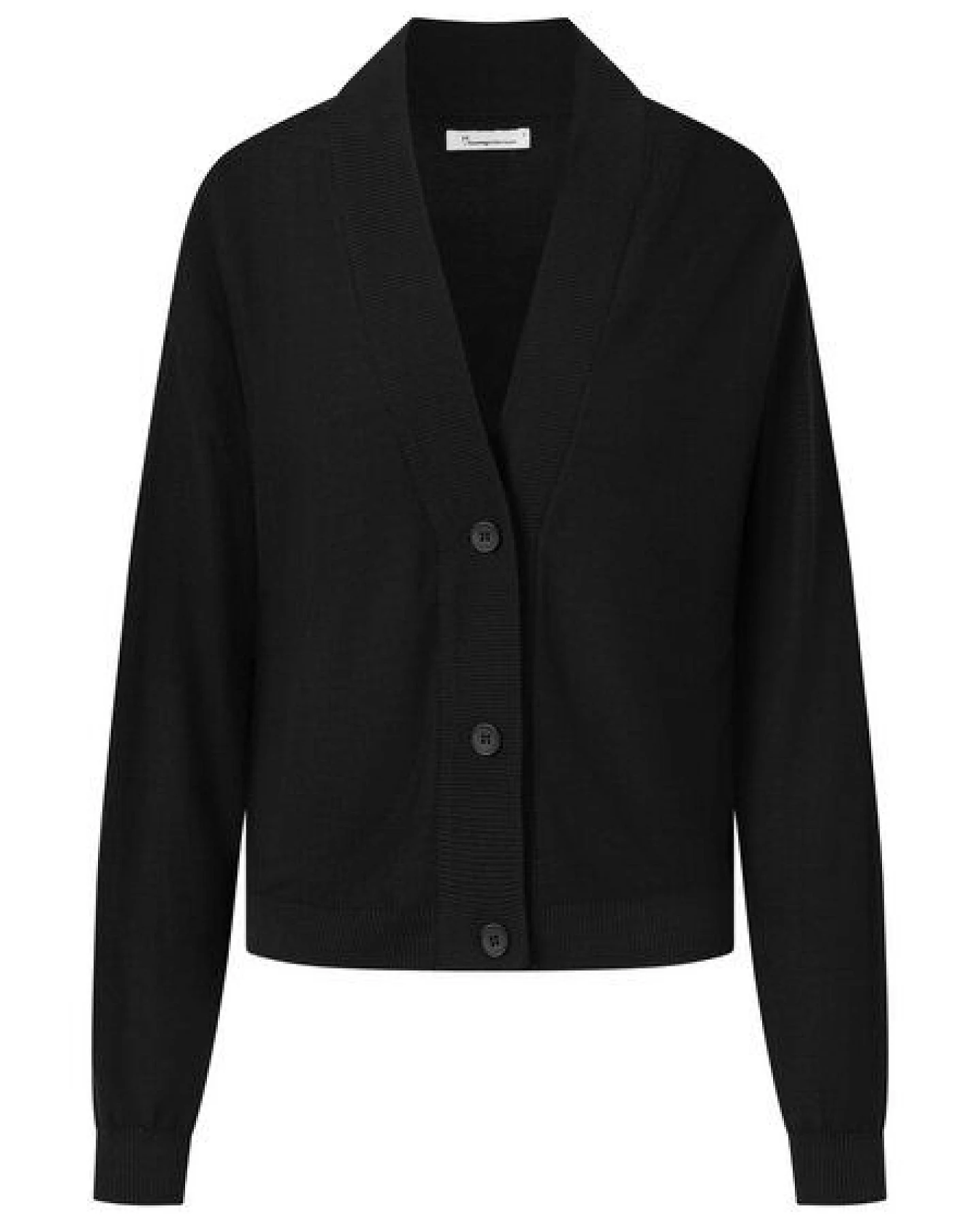 KnowledgeCotton Apparel Strickcardigan mit V-Ausschnitt aus EcoVero – Ansicht 4