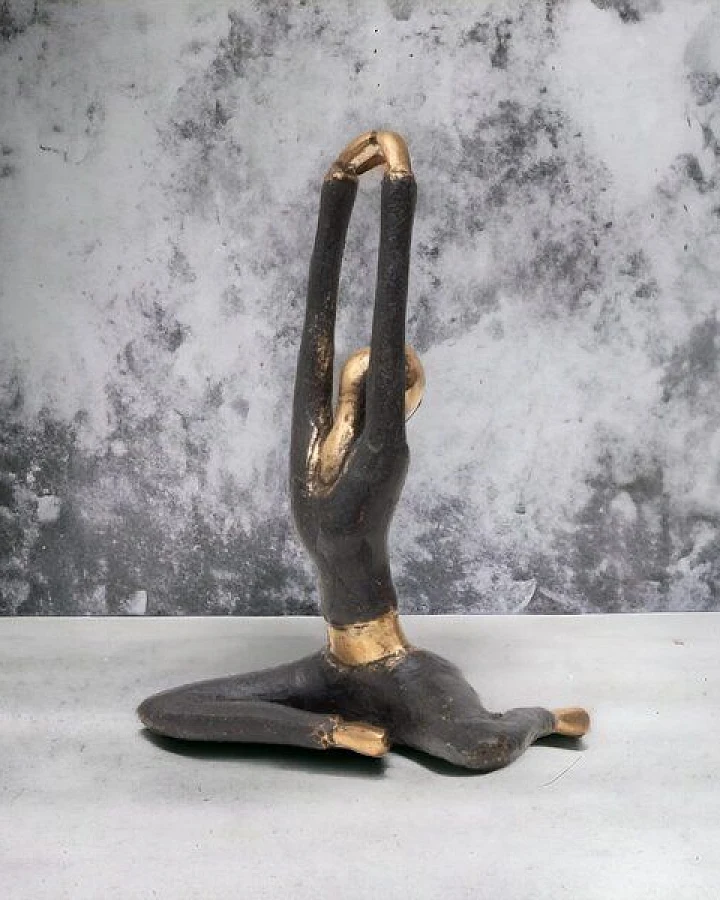 Moogoo Creative Africa Bronze-Skulptur Yoga "Barbara"
