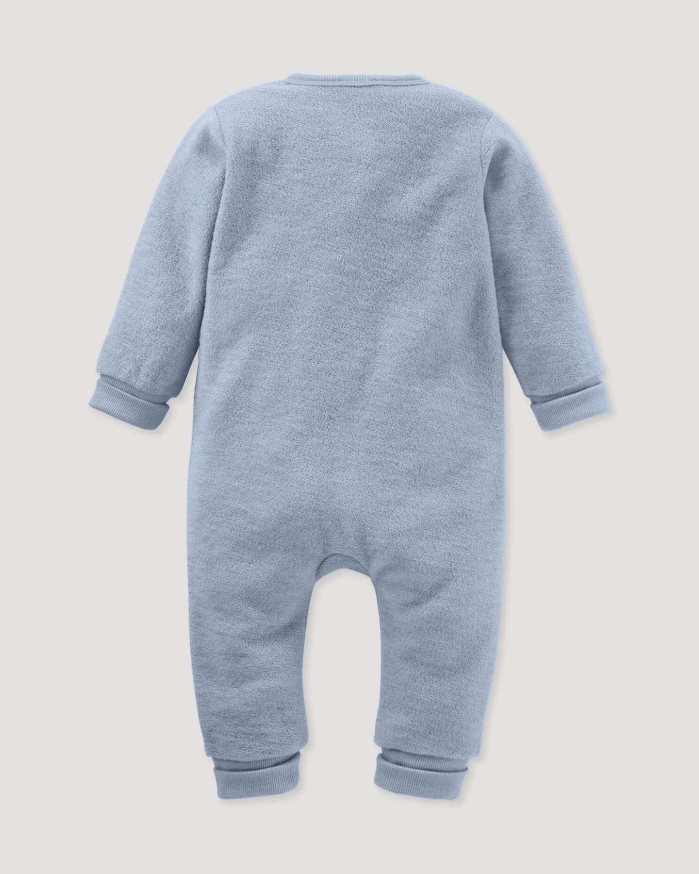 hessnatur Baby Wollfrottee Overall aus Bio-Merinowolle - blau - Größe 86/92 – Ansicht 2