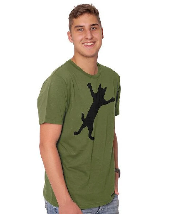 HANDGEDRUCKT "Klammerkatze" Männer T-Shirt