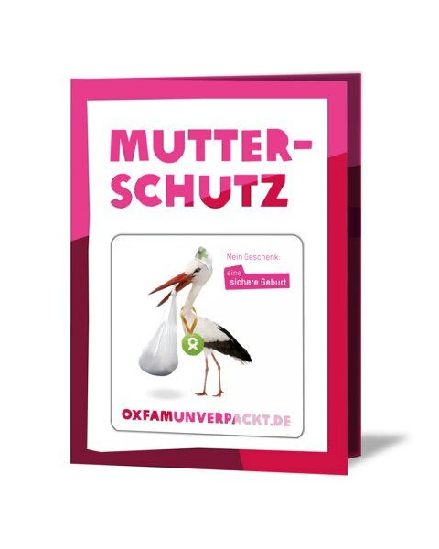 OxfamUnverpackt Spenden-Geschenk "Eine sichere Geburt" (Grußkarte mit Magnet) – Ansicht 2