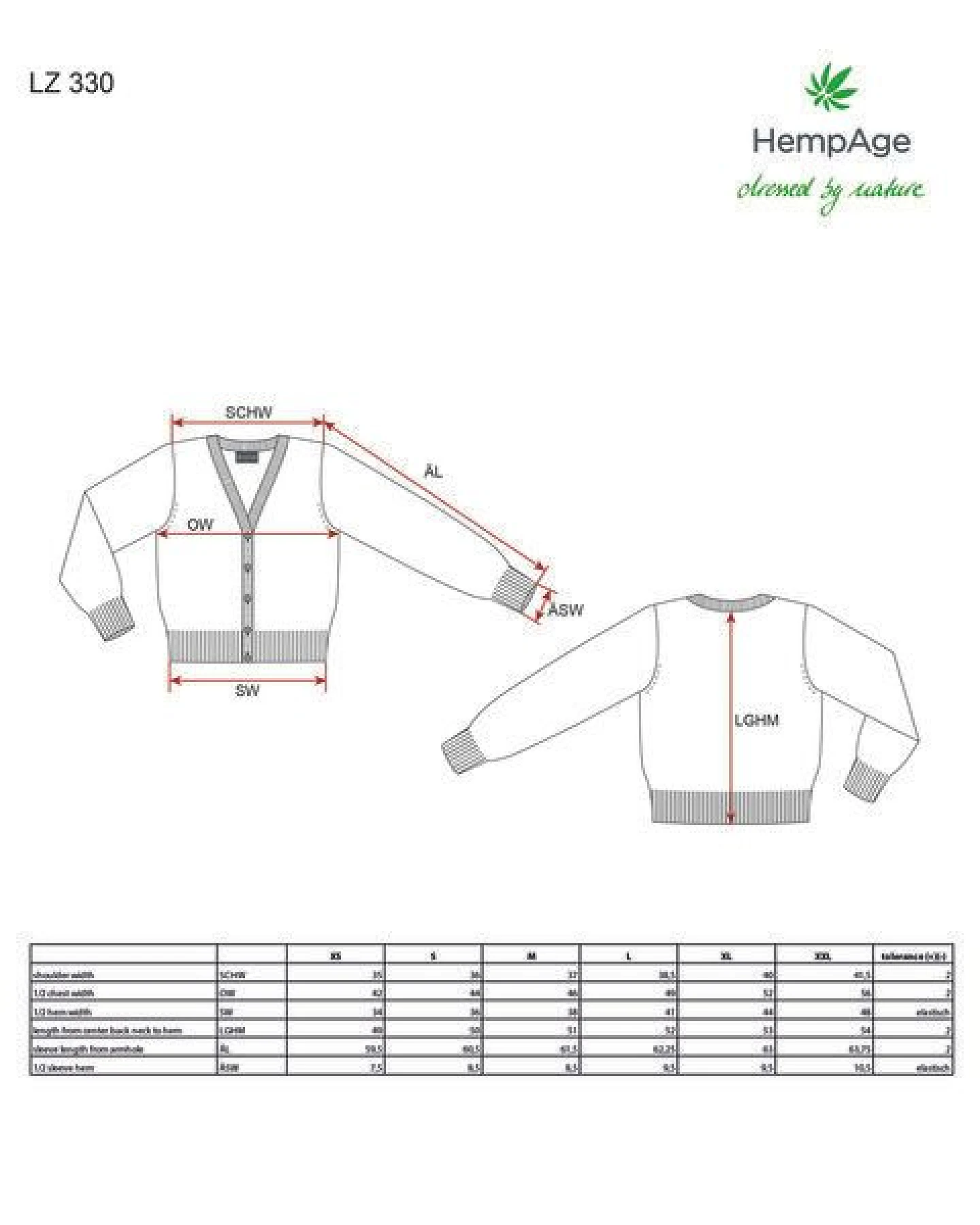 Hempage Damen Strickjacke kurz Hanf/Bio-Baumwolle – Ansicht 3