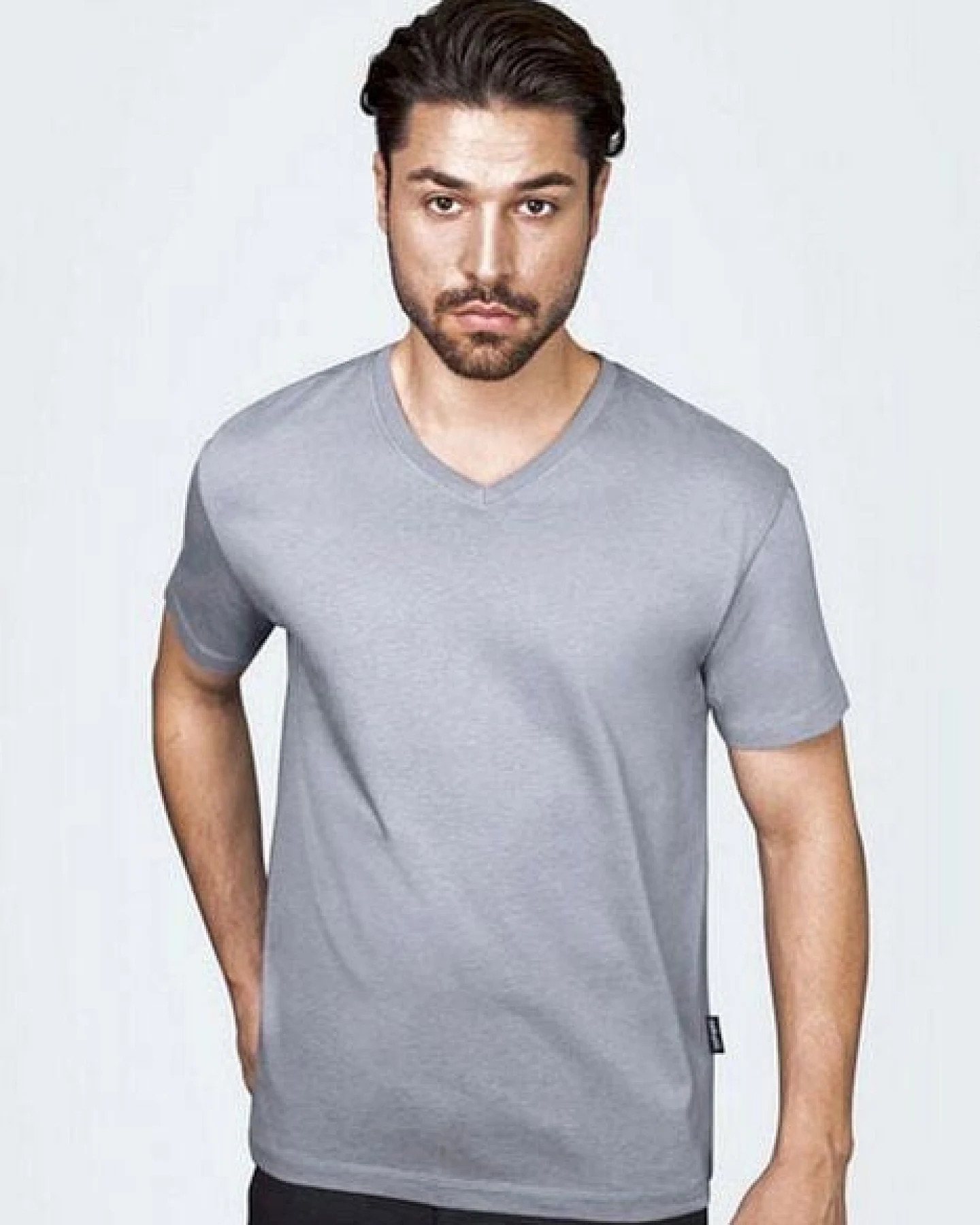 HRM Herren T-Shirt V-Ausschnitt 8 Farben bis Größe 6XL aus zert. Bio - Baumwolle Unisex – Ansicht 2