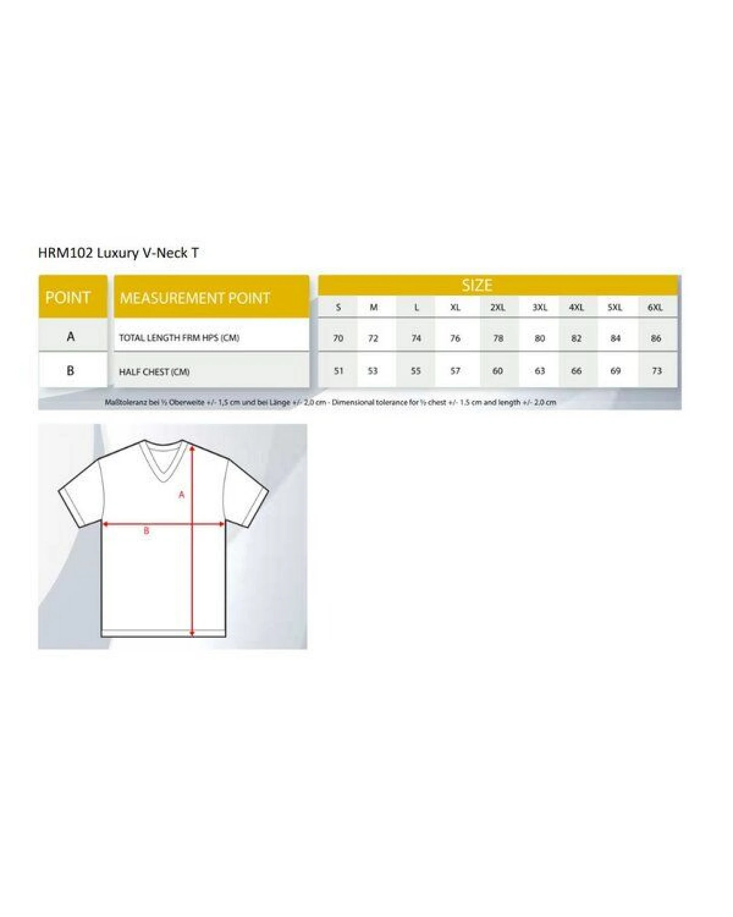 HRM Herren T-Shirt V-Ausschnitt 8 Farben bis Größe 6XL aus zert. Bio - Baumwolle Unisex – Ansicht 3