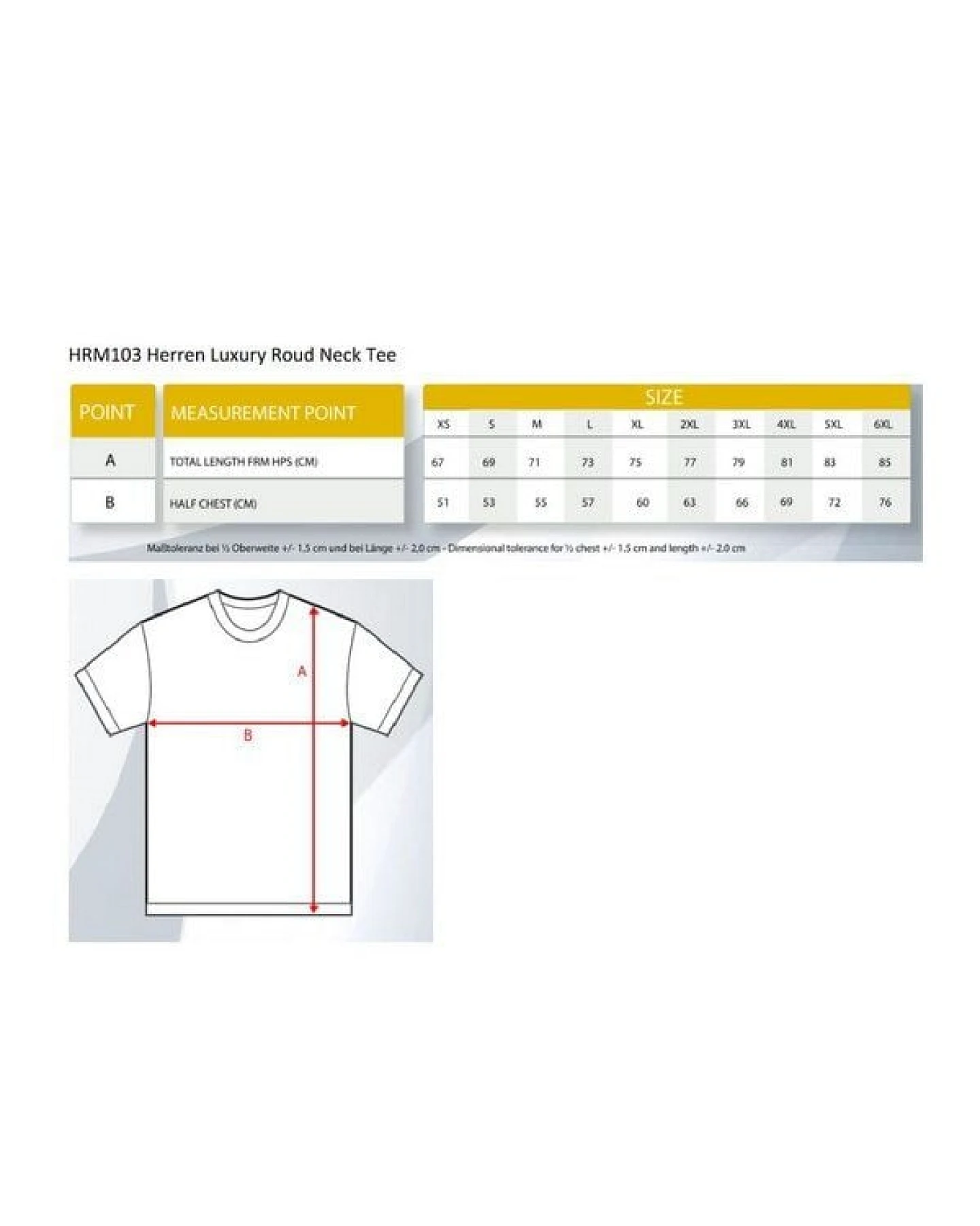 HRM Herren Rundhals T-Shirt Berufsbekleidung 11 Farben bis Gr. 6XL aus zertifizierter Bio-Baumwolle Unisex – Ansicht 3