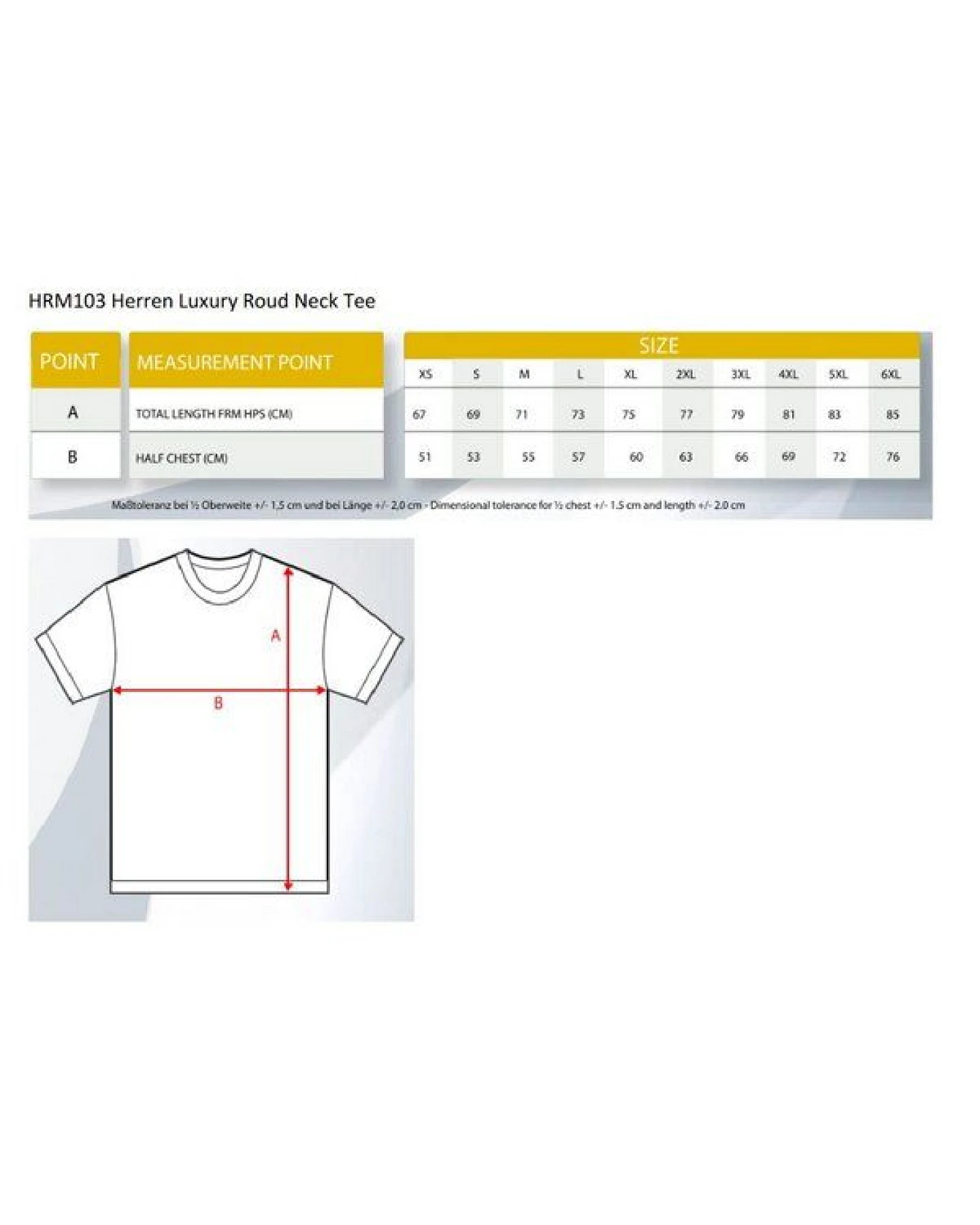 HRM Herren Rundhals T-Shirt Berufsbekleidung 11 Farben bis Gr. 6XL aus zertifizierter Bio-Baumwolle Unisex – Ansicht 3