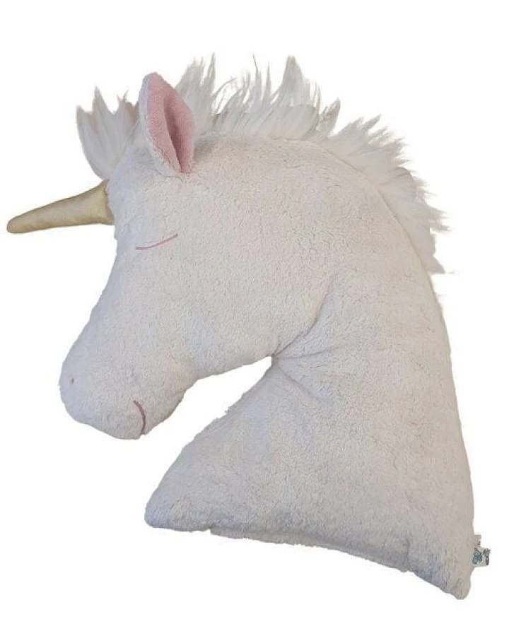 Pat und Patty Bio / Öko Kopfkissen Einhornkopf "Rose",100% Baumwolle kbA/GOTS