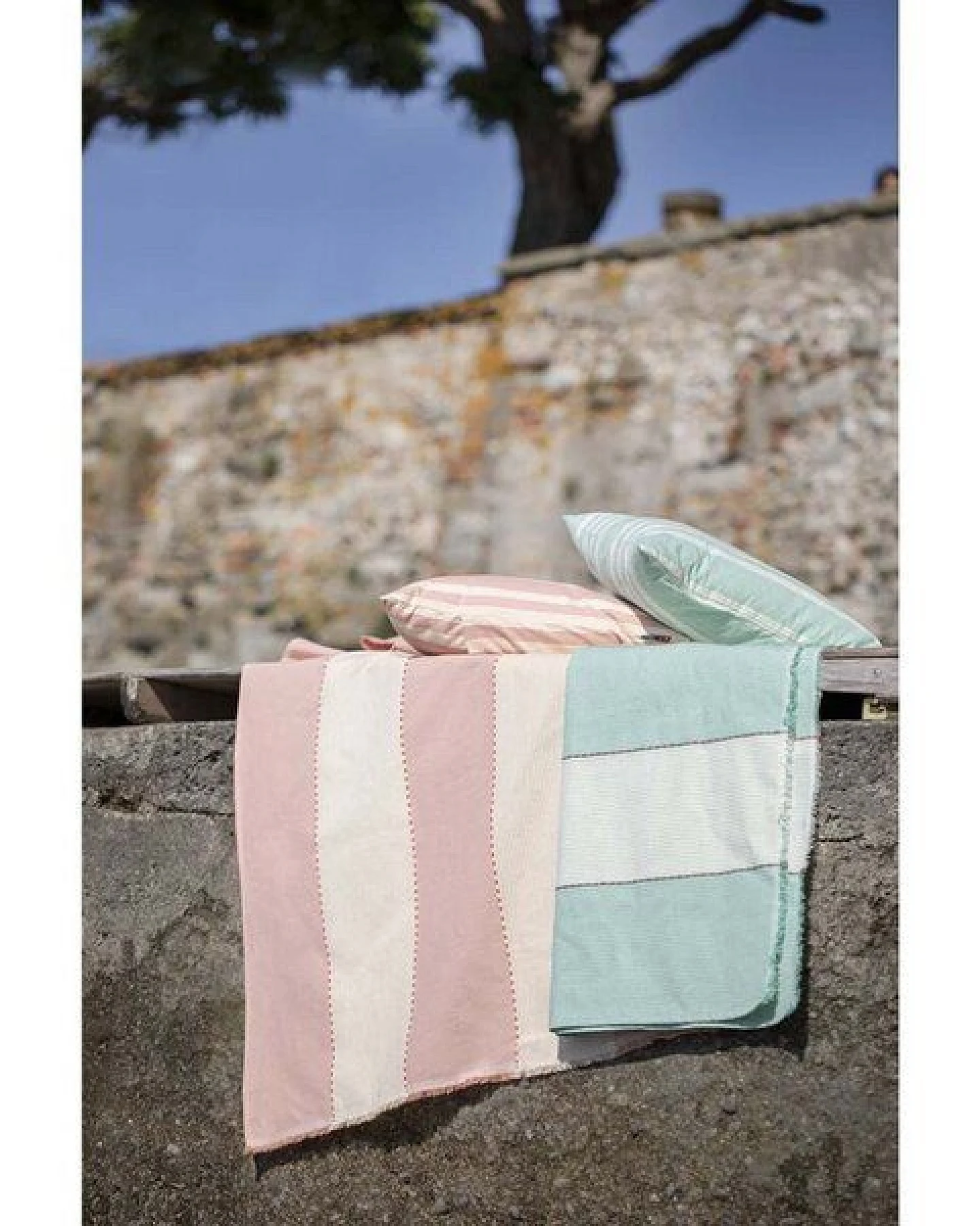 David Fussenegger Sommertuch Nizza Blockstreifen 150 x 90 cm aus Recycling-Baumwolle – Ansicht 2