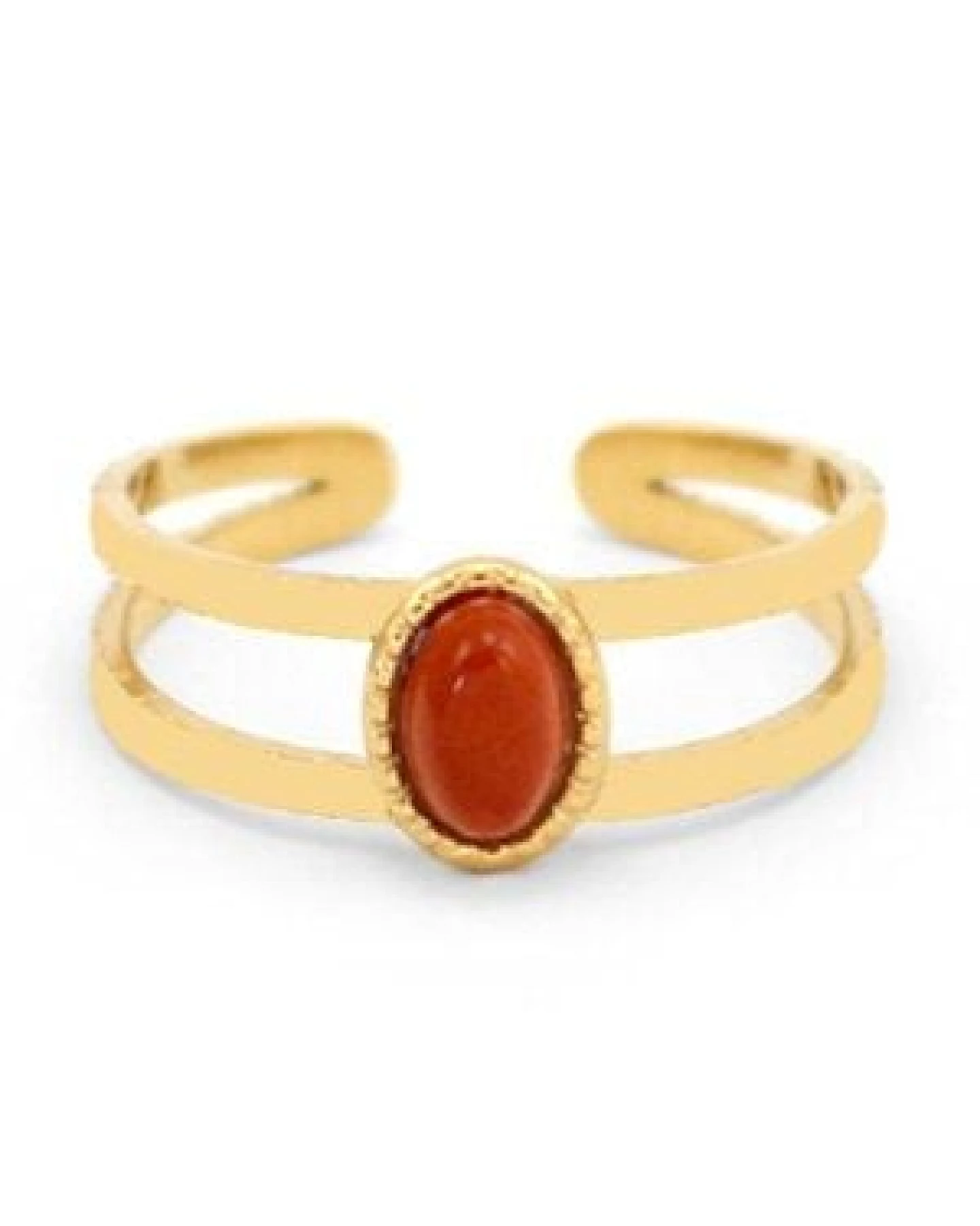 ELEKTROPULLI Größenverstellbarer Ring mit Red Jasper Stein für Mut, Kraft, Frieden und Schutz – Ansicht 3