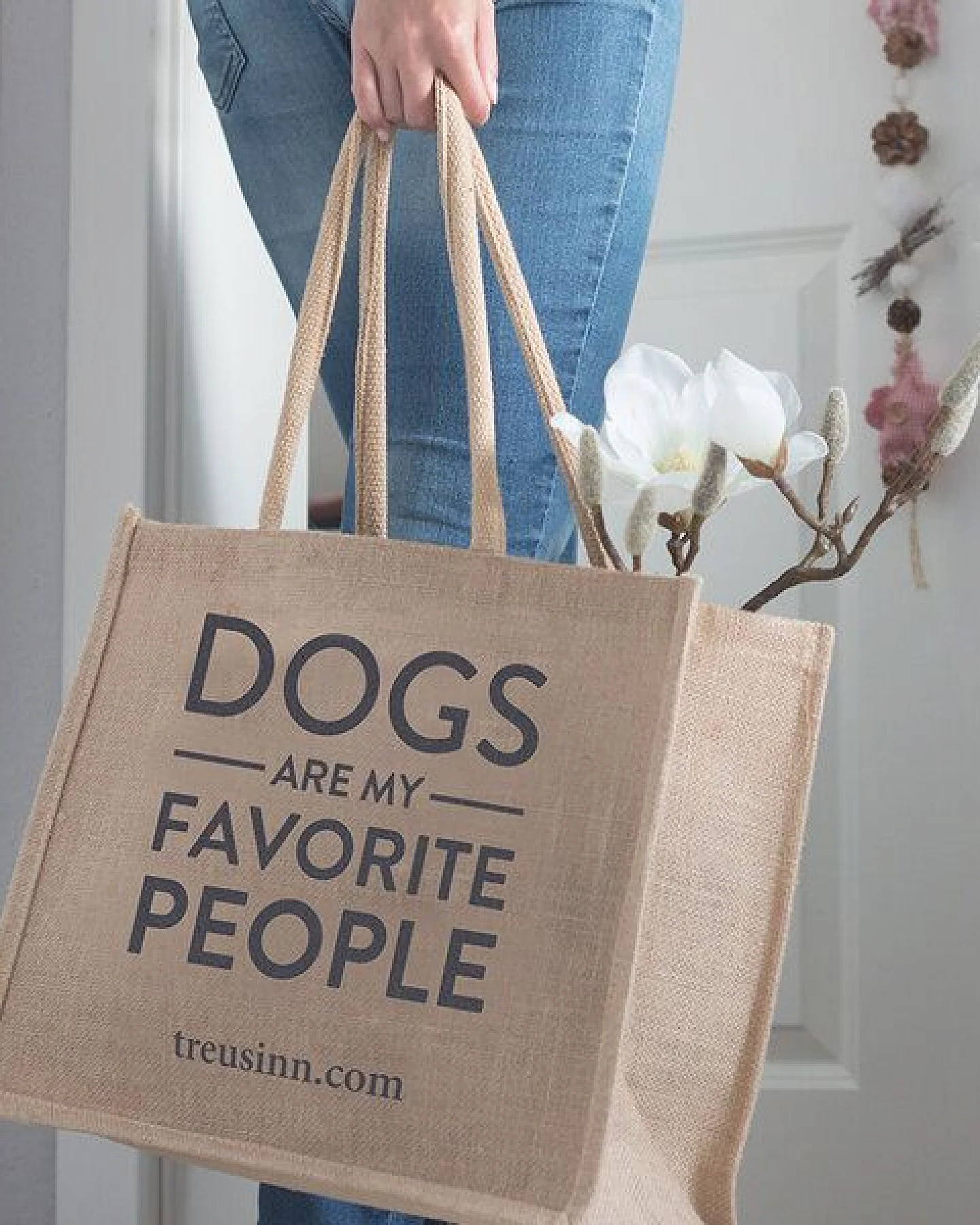 Treusinn Eco Shopper "Dogs Favorite People" / 100% Jutegewebe / umweltfreundlich – Ansicht 3
