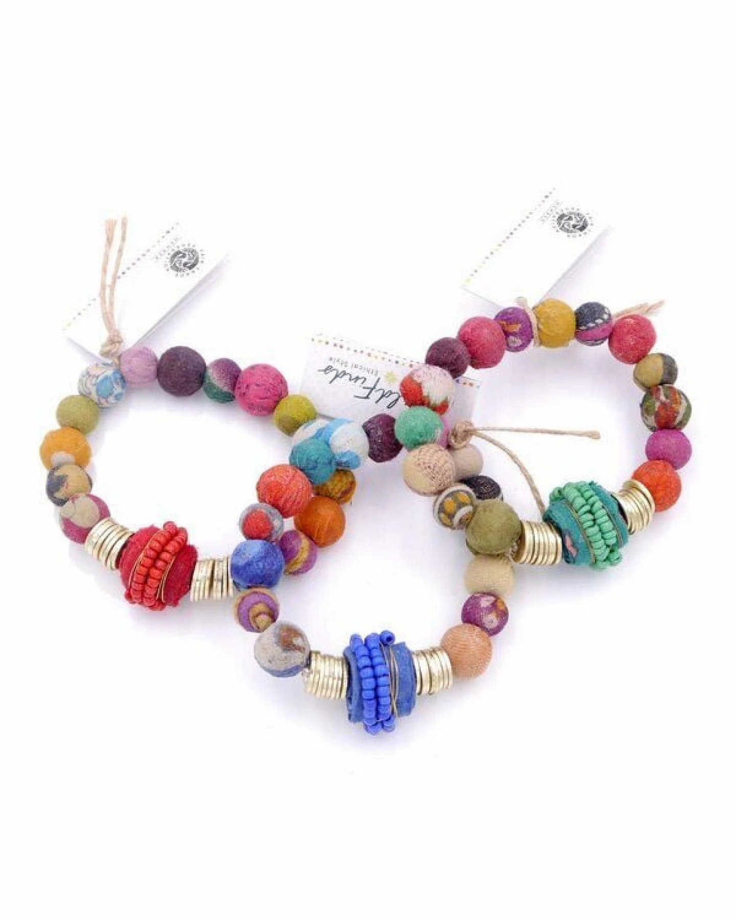 Worldfinds Kantha Armband Gilded Bobin – Ansicht 2