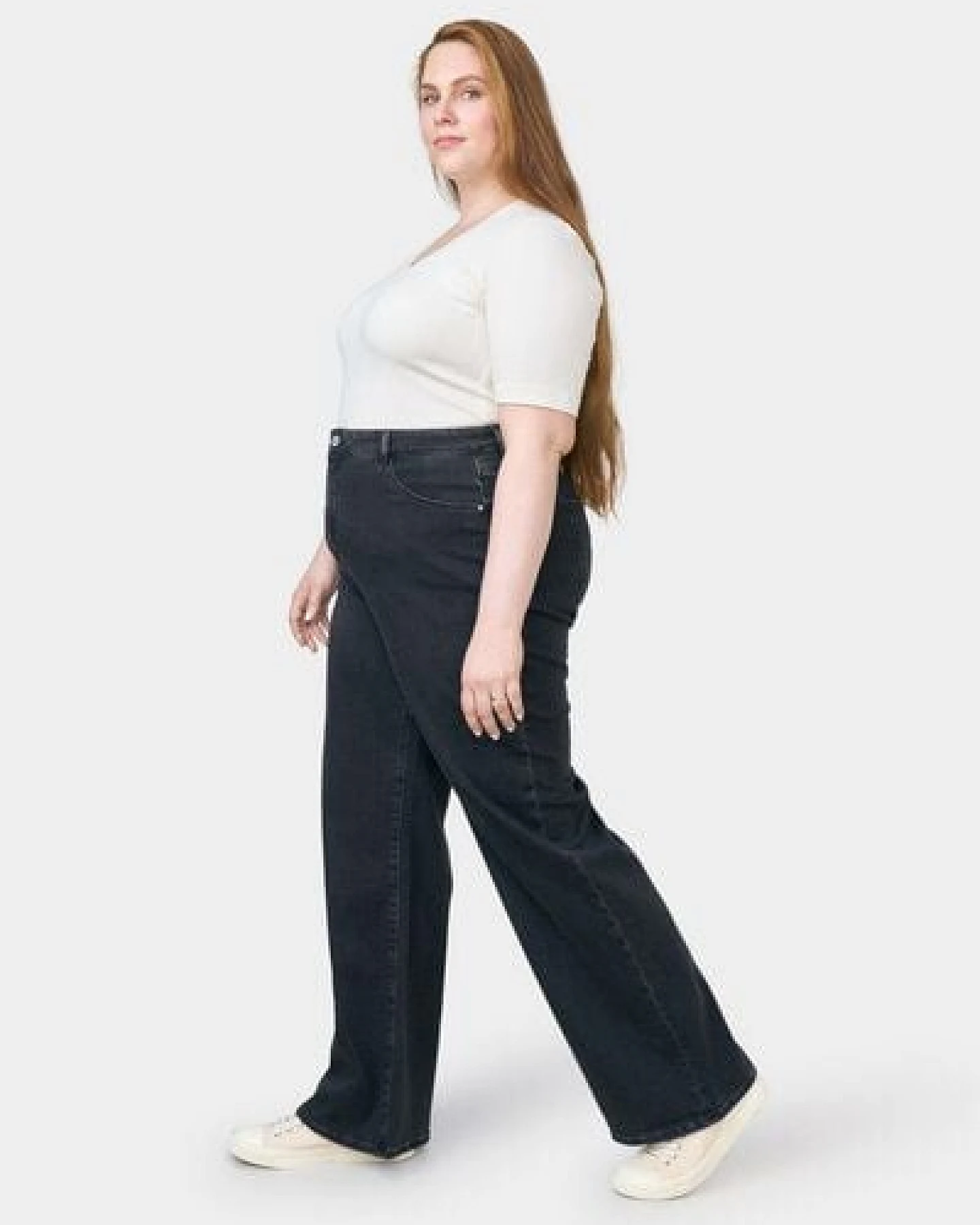 Damen Jeans DEW High Waist Flared DAWN Bio-Baumwolle Curvy – Ansicht 4