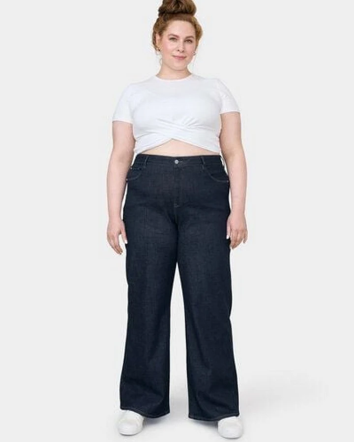 Produktseite: Damen Jeans DEW High Waist Flared DAWN Bio-Baumwolle Curvy