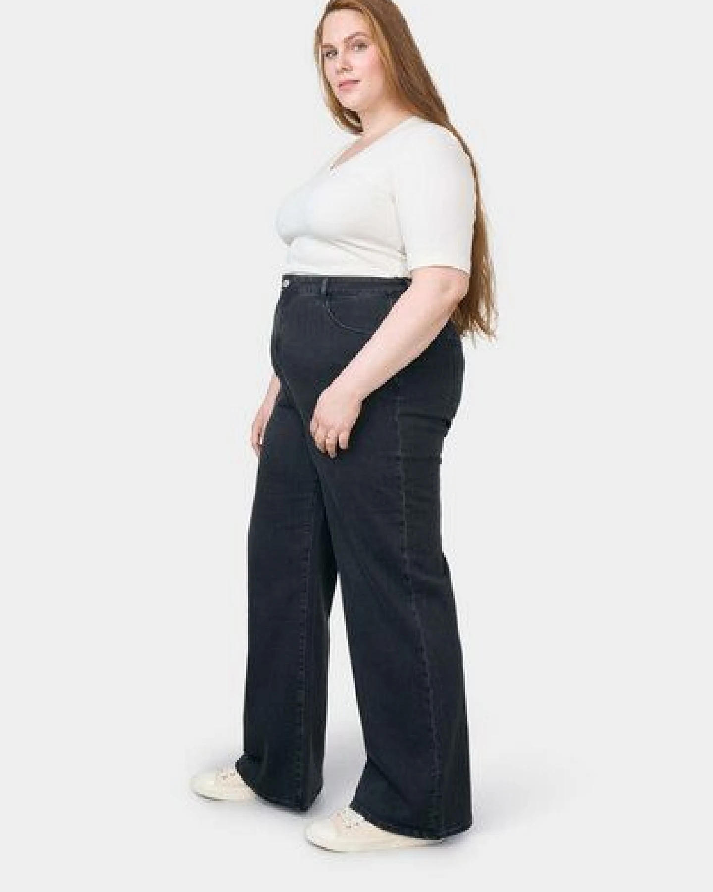 Damen Jeans DEW High Waist Flared DAWN Bio-Baumwolle Curvy – Ansicht 2