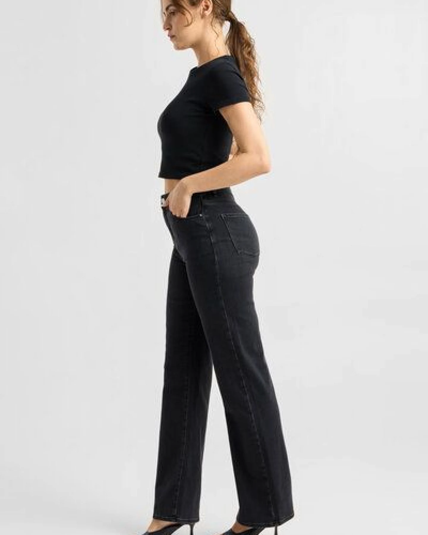 Damen Jeans DEW High Waist Flared DAWN Bio-Baumwolle – Ansicht 3