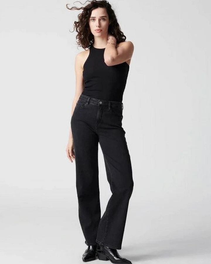 Produktseite: Damen Jeans DEW High Waist Flared DAWN Bio-Baumwolle
